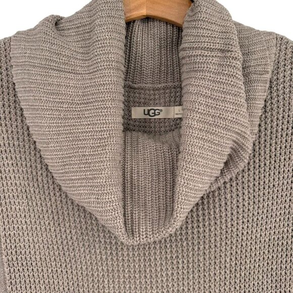 UGG Womens Selby Taupe Short Sleeve Turtleneck Sweater tunic size large cotton - Picture 6 of 13